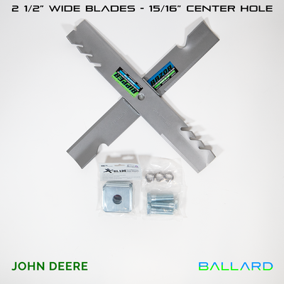 X-Blade Dual Mulching Blade Adapter Kit for John Deere (2 &frac12;&rdquo; &ndash; 7/8&Prime; center hole- with Bolts and Spacers)