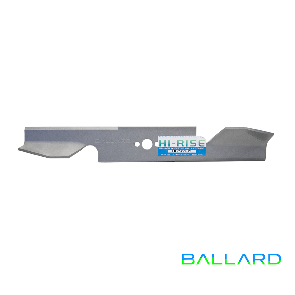 HIGH-LIFT Mower Blades: 15.4" Long, .65" Center Hole, 2.25" Wide (Two Blade System) image number null